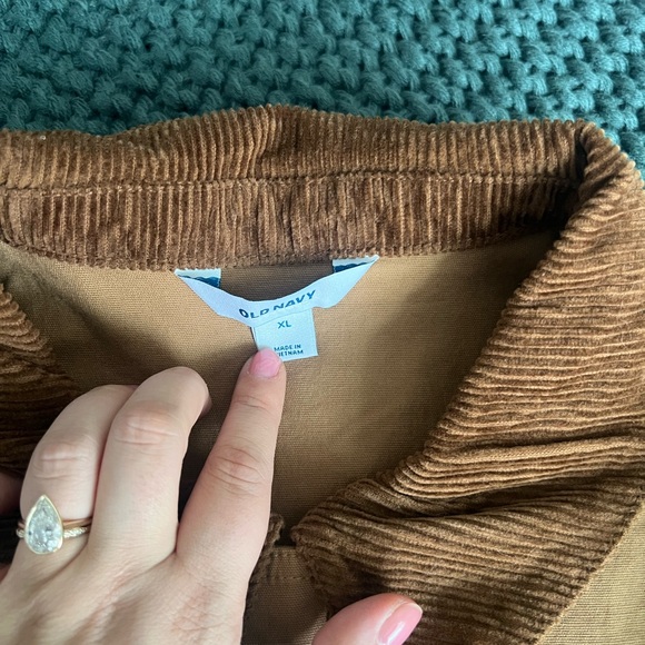 Old Navy Tan Barn Coat/Jacket with Brown Collar - Picture 2 of 4